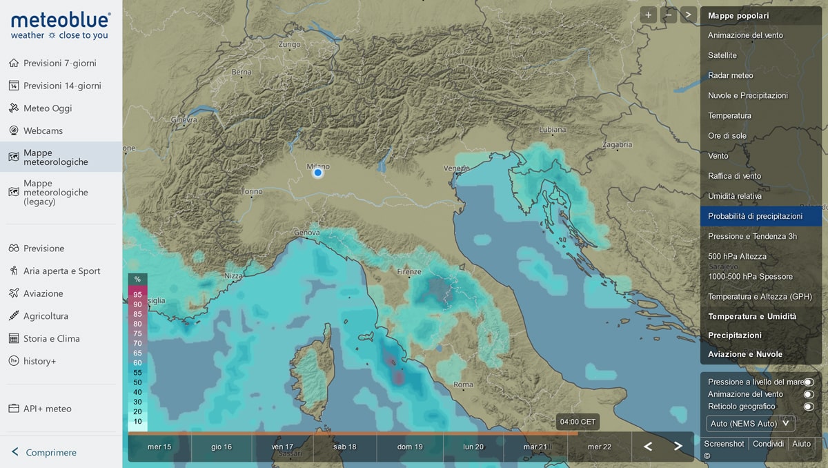 Come organizzare un'escursione in sicurezza meteo probabilità precipitazioni