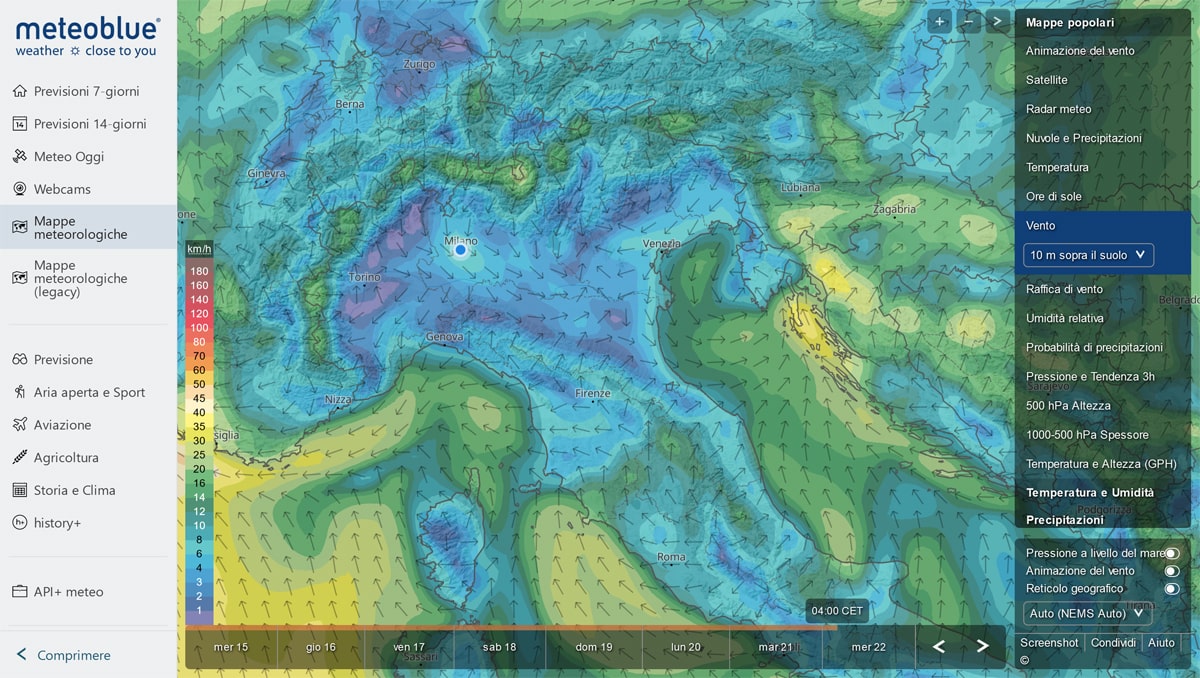 Come organizzare un'escursione in sicurezza meteo vento